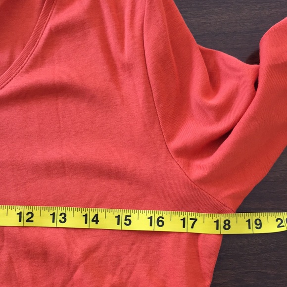 Charter Club Women’s Top M Orange Fall Tee 3/4 Sleeves T-shirt - Picture 6 of 6